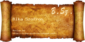 Bika Szofron névjegykártya